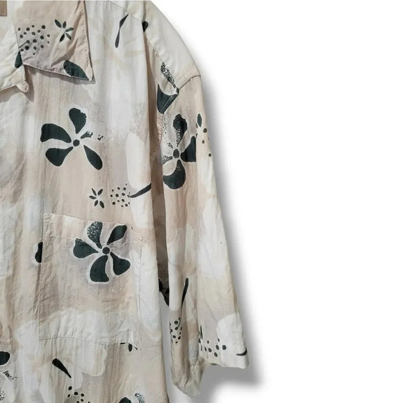 Lemon & Soda Natural Clothing men's tropical flowers Hawaiian button-down shirt - Picture 2 of 6